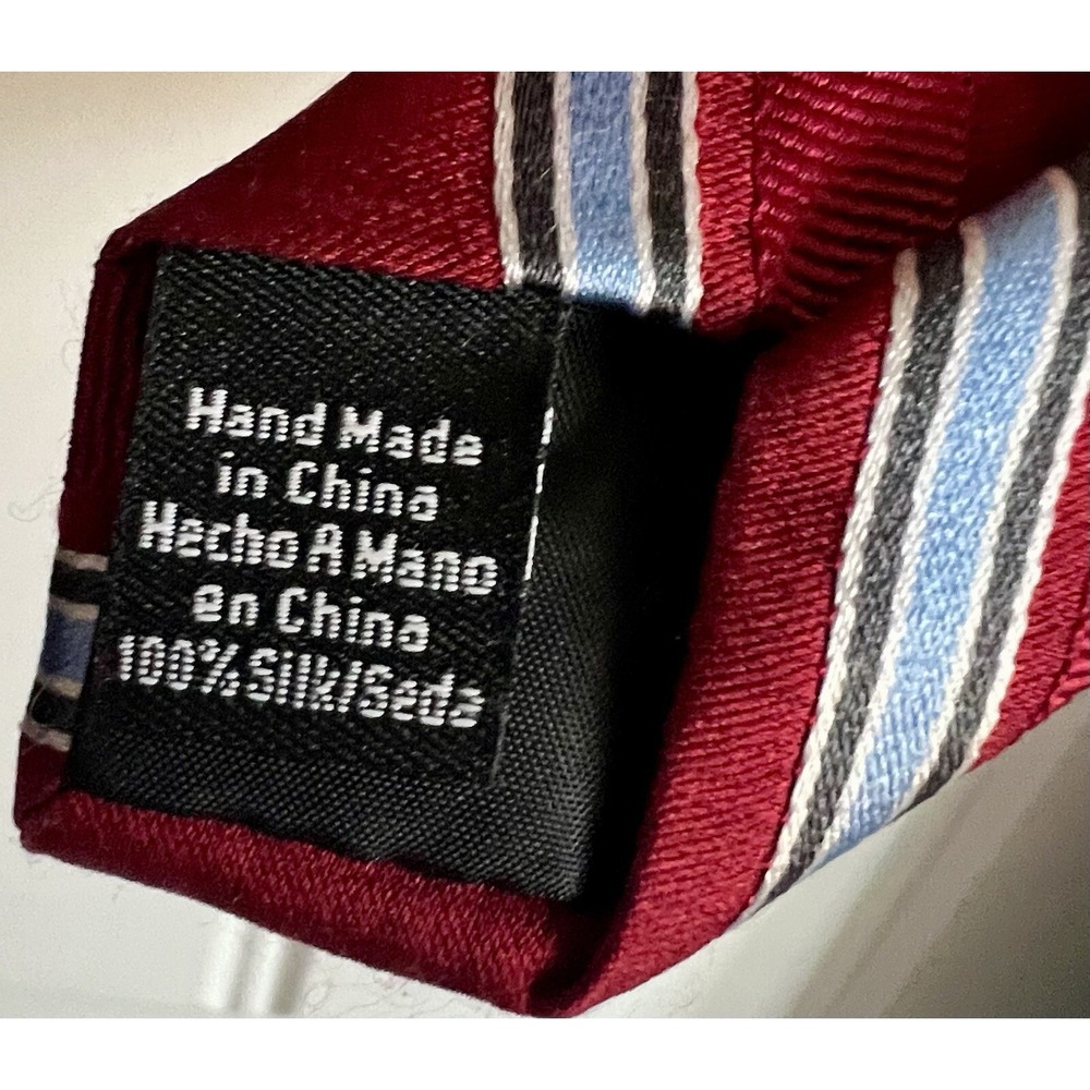 Silk Tie Lot 3 Barrington Croft & Barrow Momento Uno Red Grey Geometric Striped - Picture 13 of 13